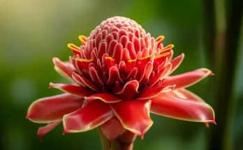 Bunga kecombrang mekar