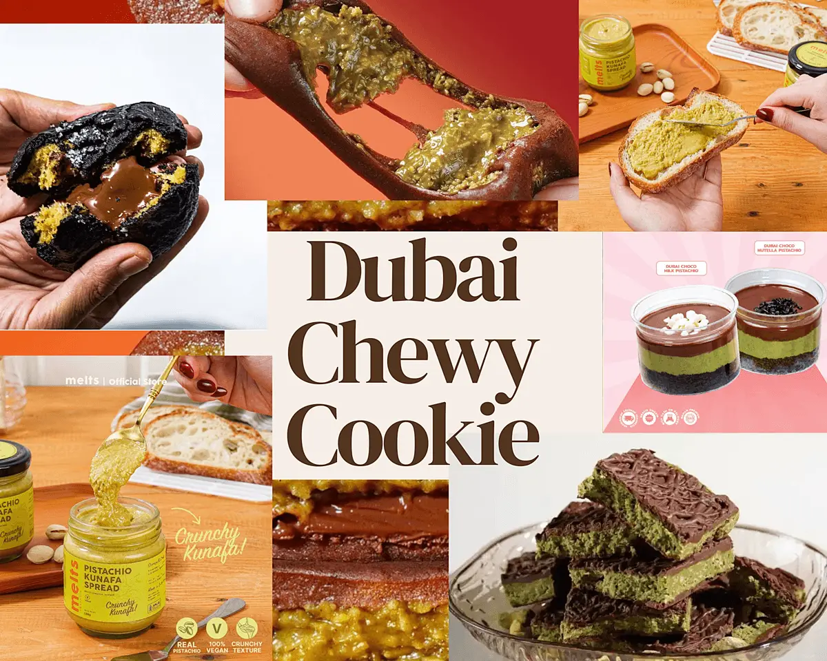 Beraneka kreasi Dubai Chewy Cookie atau cokelat Dubai