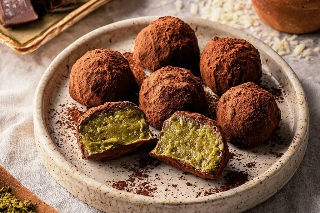 Beberapa kue Dubai Chewy Cookies di atas nampan, sebagian sudah dbelah tengahnya untuk menampakkan isi dalamnya