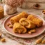 Risol peanur butter atau risol isi selai kacang disajikan di atas piring memperlihatkan isian dalamnya